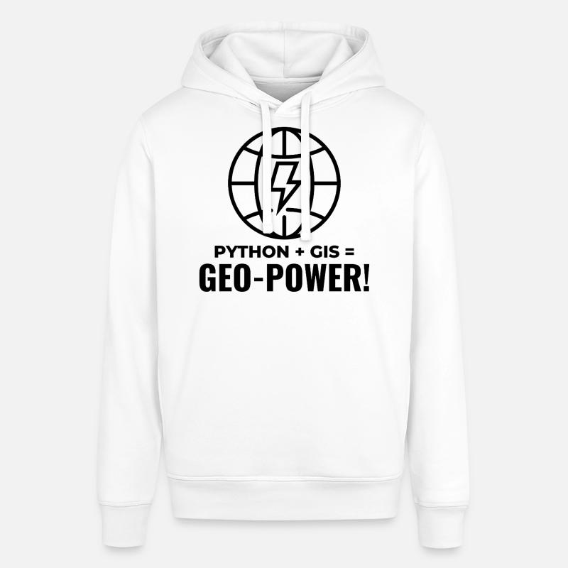 Python SIG Géo-Puissance Programmation Géospatial - Sweat à capuche SOUNDER Stanley/Stella Unisexe - blanc