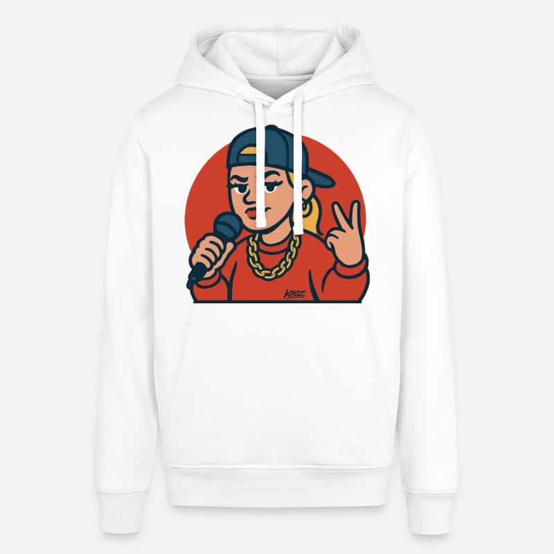 Diva du rap avec micro - Sweat à capuche SOUNDER Stanley/Stella Unisexe - blanc