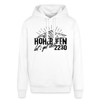 Hoher Ifen Kleinwalsertal Allgäu Wander Souvenir - Stanley/Stella Unisex Hoodie SOUNDER - Weiß - Vorne - Alina (178cm) & Michal (187cm)