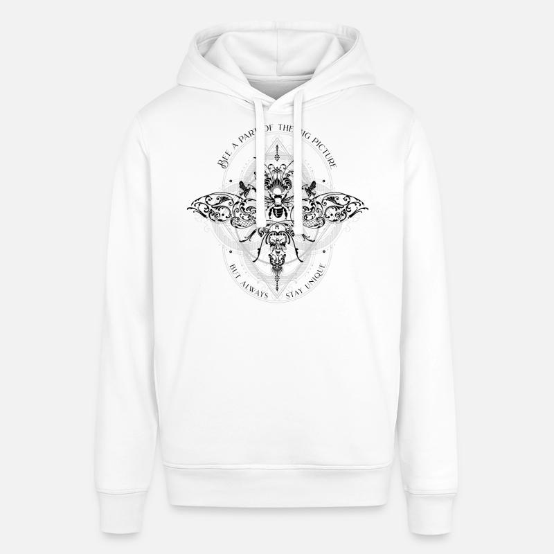 Bee Psychedelic Geometry Pattern cool dicton - Sweat à capuche SOUNDER Stanley/Stella Unisexe - blanc