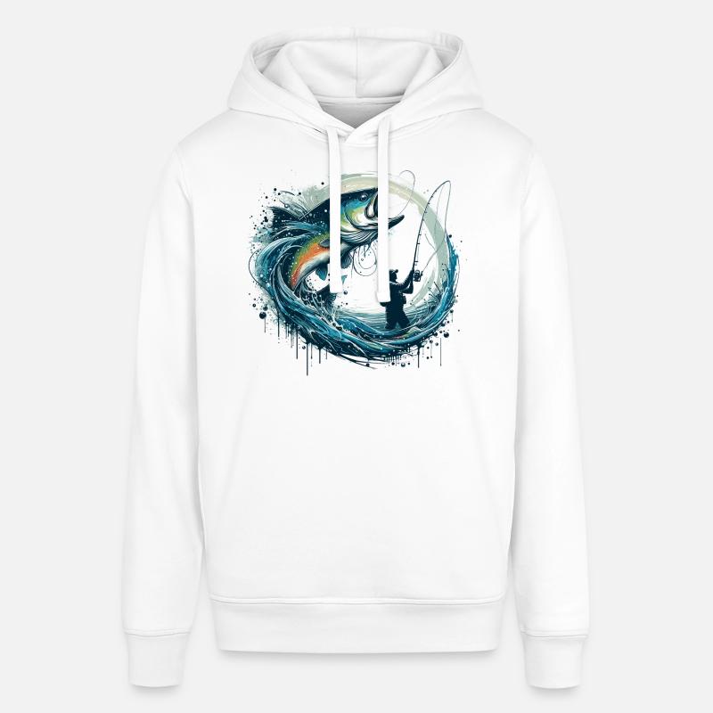 Cadeau dynamique de pêche - Sweat à capuche SOUNDER Stanley/Stella Unisexe - blanc