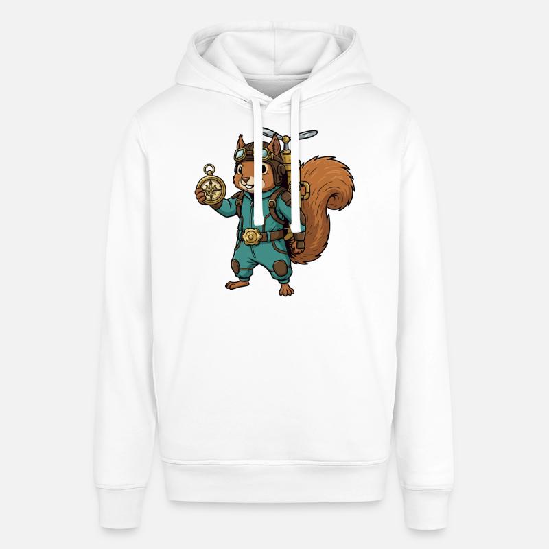 Écureuil Steampunk Aviateur Jetpack Boussole - Sweat à capuche SOUNDER Stanley/Stella Unisexe - blanc