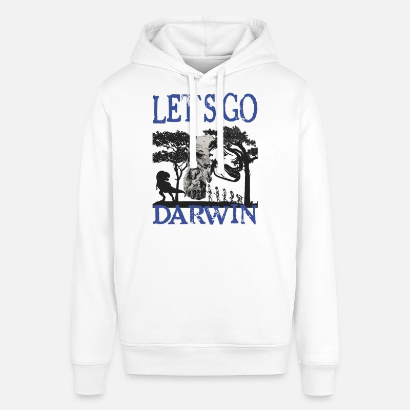 Idée cadeau textile Charles Darwin Evolution - Sweat à capuche SOUNDER Stanley/Stella Unisexe - blanc