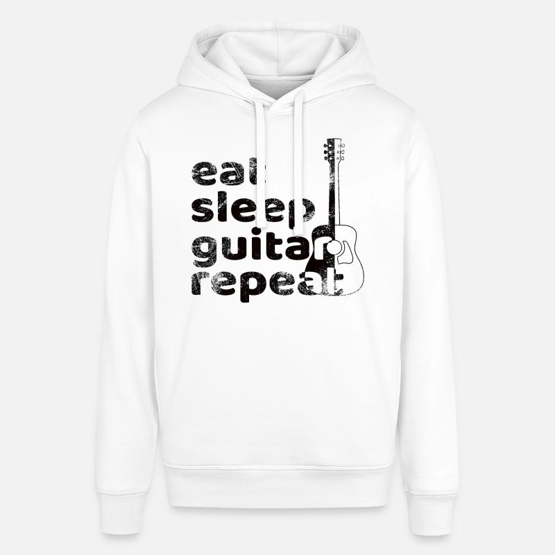 Eat Sleep Guitar Repeat - Sweat à capuche SOUNDER Stanley/Stella Unisexe - blanc