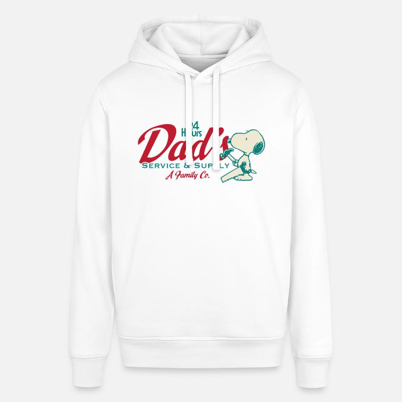Peanuts Design Papa Avec Citation Et Snoopy - Sweat à capuche SOUNDER Stanley/Stella Unisexe - blanc