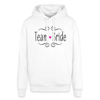 Team Bride Braut rosa Herz Hochzeit Heirat Party - Stanley/Stella Unisex Hoodie SOUNDER - Weiß - Vorne - Alina (178cm) & Michal (187cm)