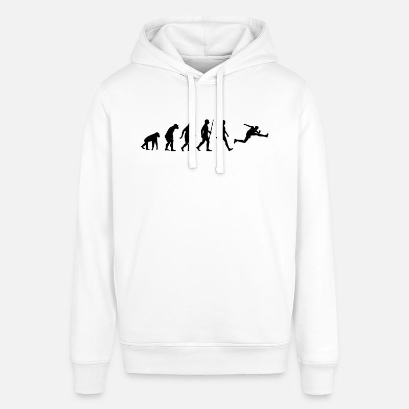 Weitsprung Evolution Leichtathletik Hürdenlauf Ape - Stanley/Stella Unisex Hoodie SOUNDER - Weiß