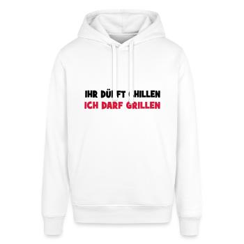 grillen - Stanley/Stella Unisex Hoodie SOUNDER - Weiß - Vorne - Alina (178cm) & Michal (187cm)