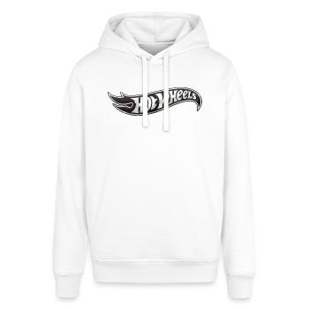 Hot Wheels Logo In Schwarz-Weiß - Stanley/Stella Unisex Hoodie SOUNDER - Weiß - Vorne - Alina (178cm) & Michal (187cm)