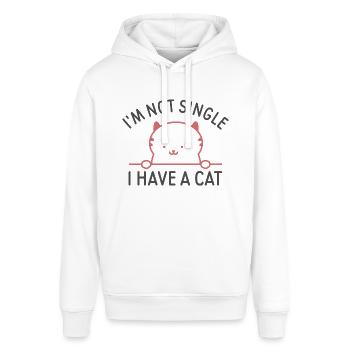 I'm Not Single I Have A Cat - Stanley/Stella SOUNDER Unisex Hoodie - white - Front - Alina (178cm) & Michal (187cm)