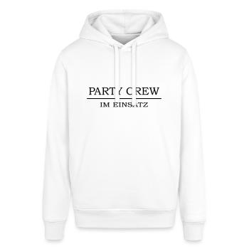 Party Crew Team Member lustige Sprüche - Stanley/Stella Unisex Hoodie SOUNDER - Weiß - Vorne - Alina (178cm) & Michal (187cm)