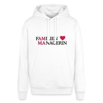 Manager Mama beste Mutter Familienwerte Familie - Stanley/Stella Unisex Hoodie SOUNDER - Weiß - Vorne - Alina (178cm) & Michal (187cm)