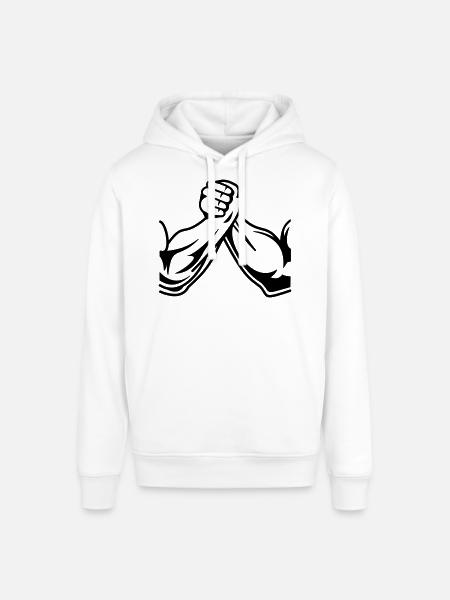 Armwrestling arms 01 - Stanley/Stella SOUNDER Unisex Hoodie - white
