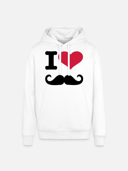 Mustache - Stanley/Stella SOUNDER Unisex Hoodie - white