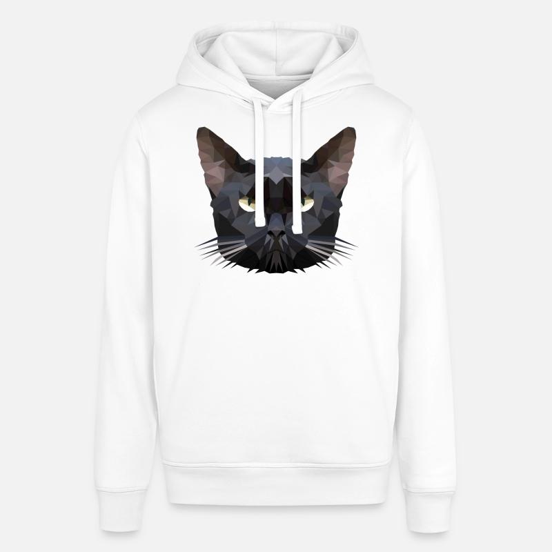 Chat tête de chat polygone - Sweat à capuche SOUNDER Stanley/Stella Unisexe - blanc