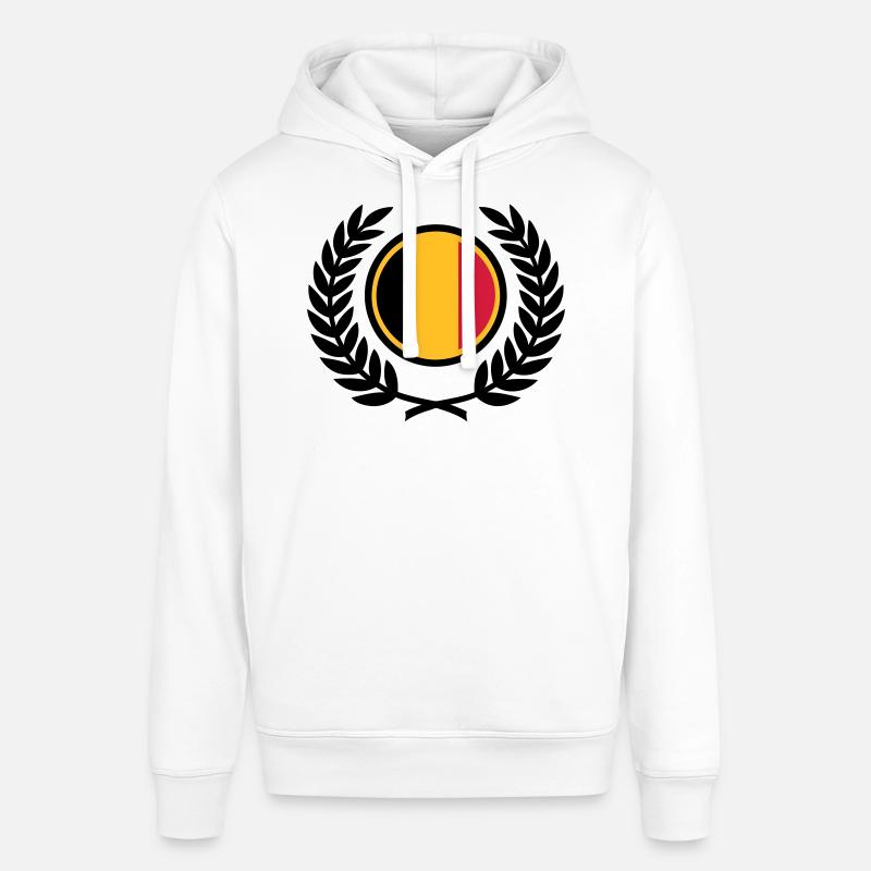 Belgique (drapeau & couronne de laurier) - Sweat à capuche SOUNDER Stanley/Stella Unisexe - blanc