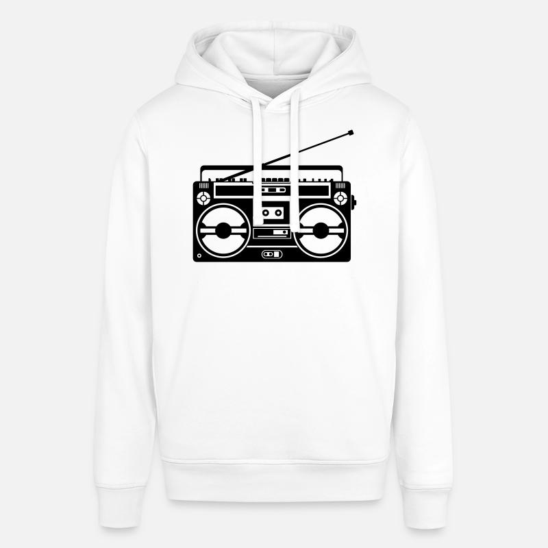 Ghetto Blaster Rétro - Sweat à capuche SOUNDER Stanley/Stella Unisexe - blanc