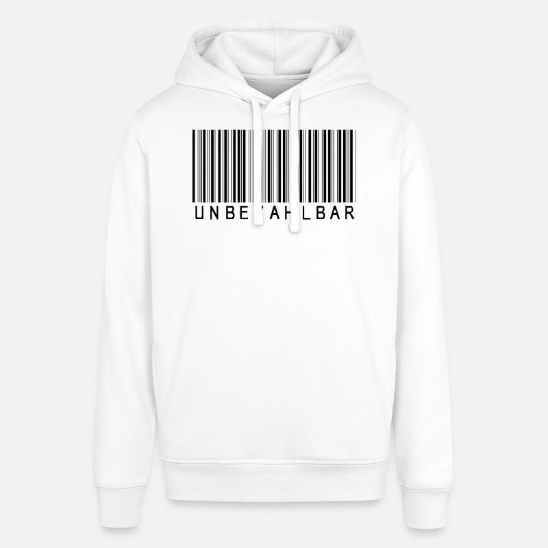 Code-barres « Priceless » noir - Sweat à capuche SOUNDER Stanley/Stella Unisexe - blanc