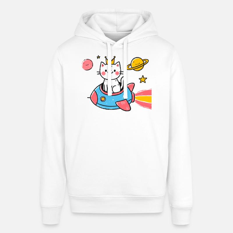 Chat dans l’espace - Sweat à capuche SOUNDER Stanley/Stella Unisexe - blanc