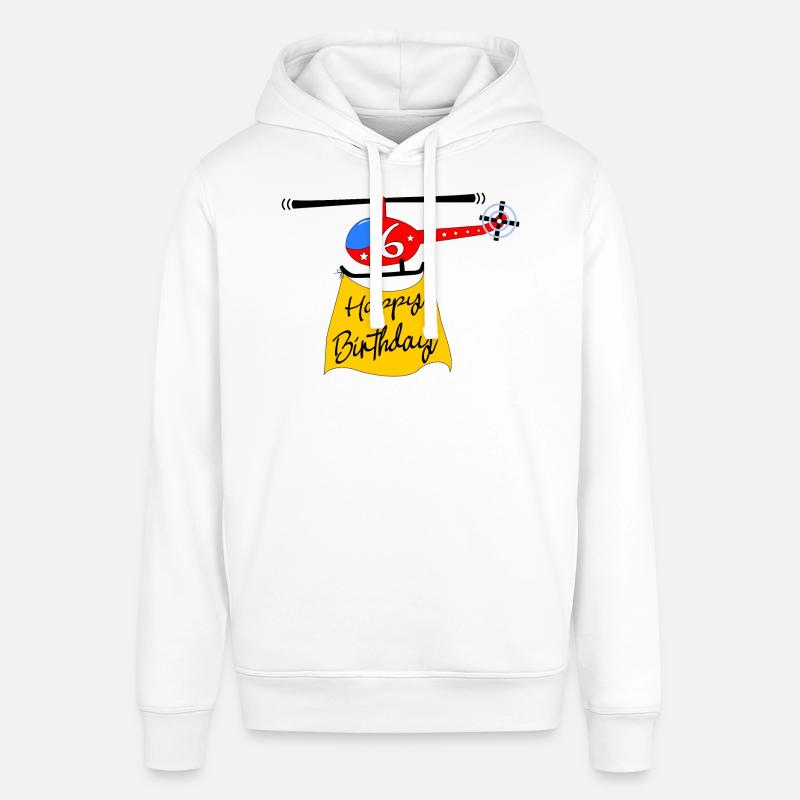 Hélicoptère Joyeux anniversaire 6 - Sweat à capuche SOUNDER Stanley/Stella Unisexe - blanc