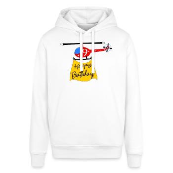Helicopter Happy Birthday 9 - Stanley/Stella SOUNDER Unisex Hoodie - white - Front - Alina (178cm) & Michal (187cm)