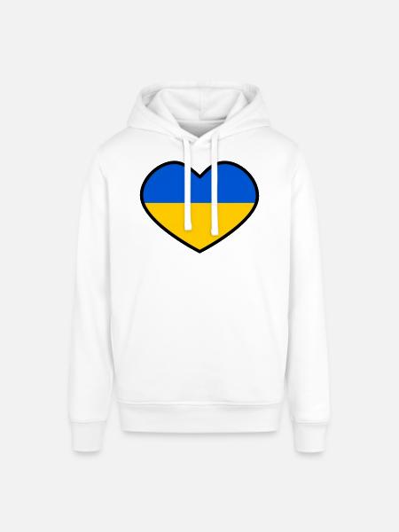 Ukraine Heart - Stanley/Stella SOUNDER Unisex Hoodie - white