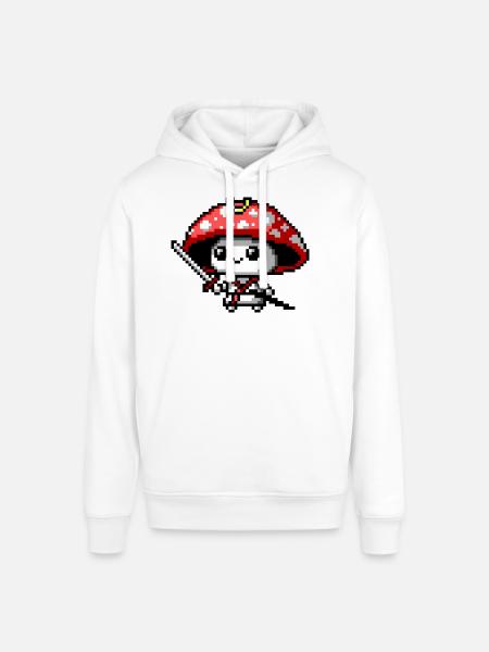 8bit Mushroom Samurai - Stanley/Stella SOUNDER Unisex Hoodie - white