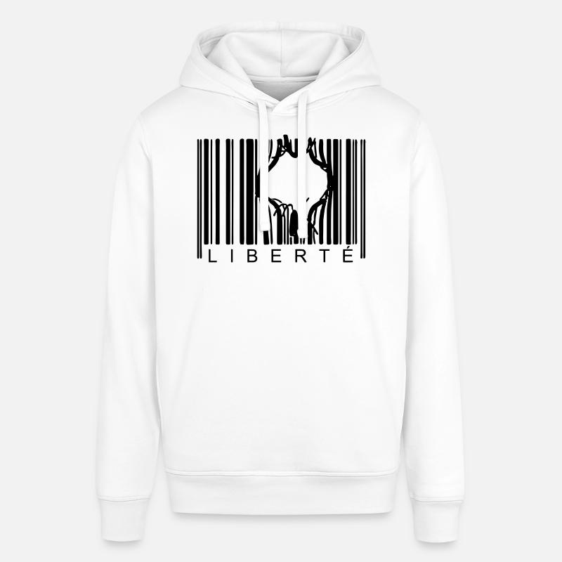 LIBERTE CODE BARRE - Sweat à capuche SOUNDER Stanley/Stella Unisexe - blanc