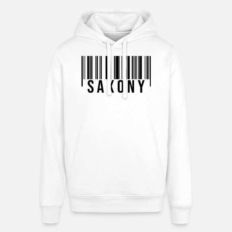 Code à barres de Saxe - Sweat à capuche SOUNDER Stanley/Stella Unisexe - blanc