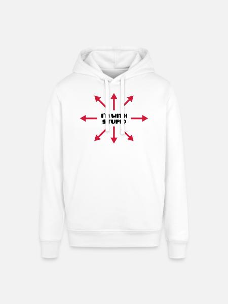 I'm with stupid :) (V) - Stanley/Stella SOUNDER Unisex Hoodie - white