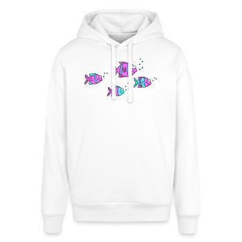Poisson Cichlide Eau Mer Graffiti Dessin - Sweat à capuche SOUNDER Stanley/Stella Unisexe - blanc - Devant - Alina (178cm) & Michal (187cm)