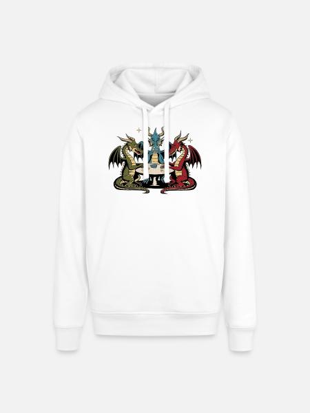 Dragons playing cards - Stanley/Stella SOUNDER Unisex Hoodie - white