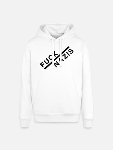 FUCK NAZIS - Stanley/Stella Unisex Hoodie SOUNDER - Weiß