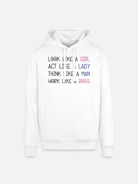 Look Like A Girl - Stanley/Stella SOUNDER Unisex Hoodie - white