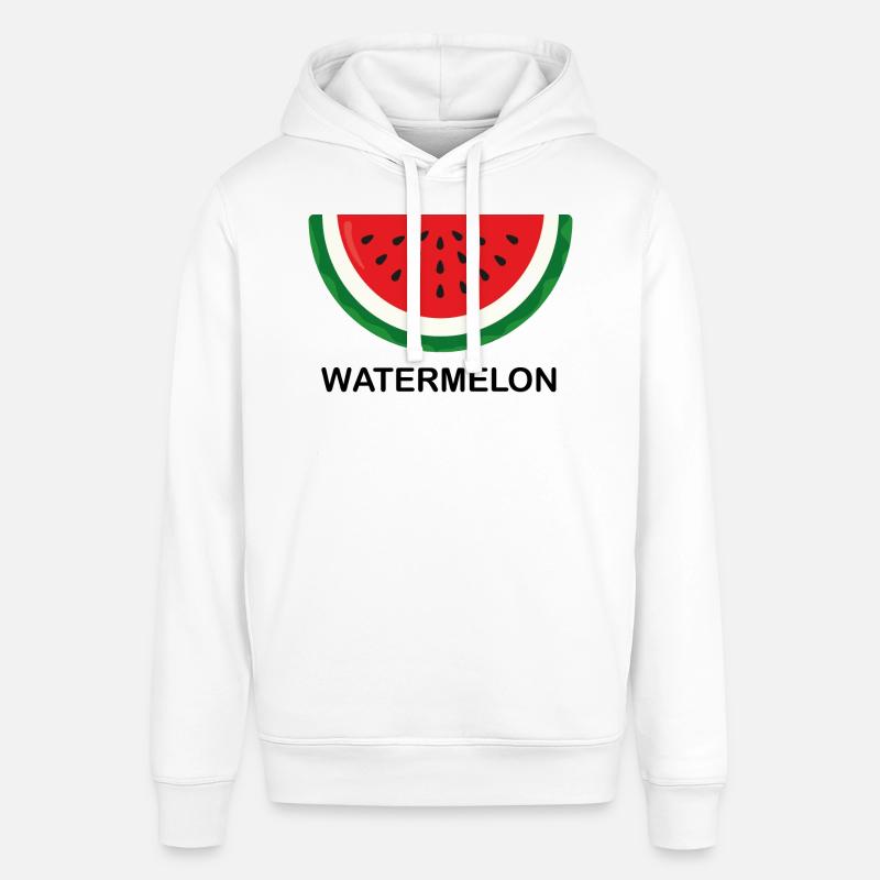 Pastèque, pastèque avec écriture noire - Sweat à capuche SOUNDER Stanley/Stella Unisexe - blanc