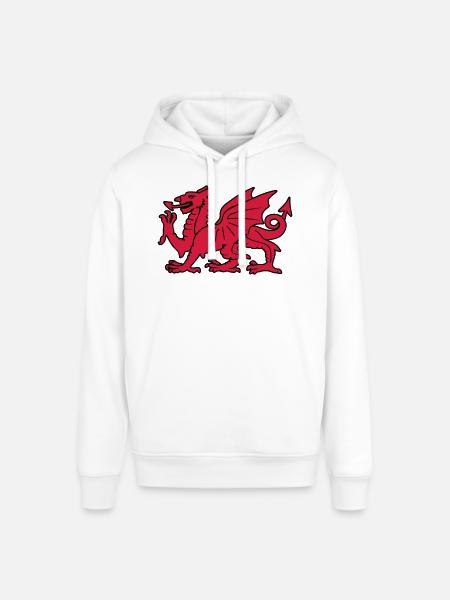 welsh red dragon wales cymru - Stanley/Stella SOUNDER Unisex Hoodie - white