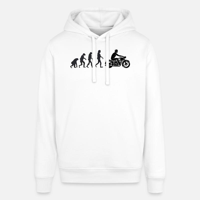 Motorradfahrer - Menschliche Evolution - Stanley/Stella Unisex Hoodie SOUNDER - Weiß