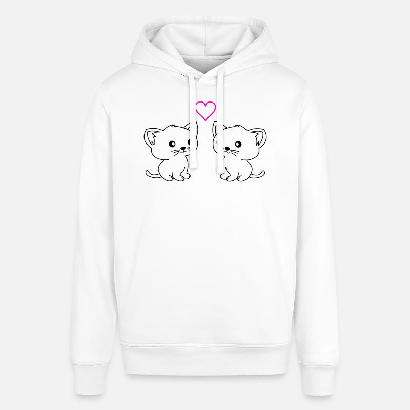 Les chats mignons adorent - Sweat à capuche SOUNDER Stanley/Stella Unisexe - blanc