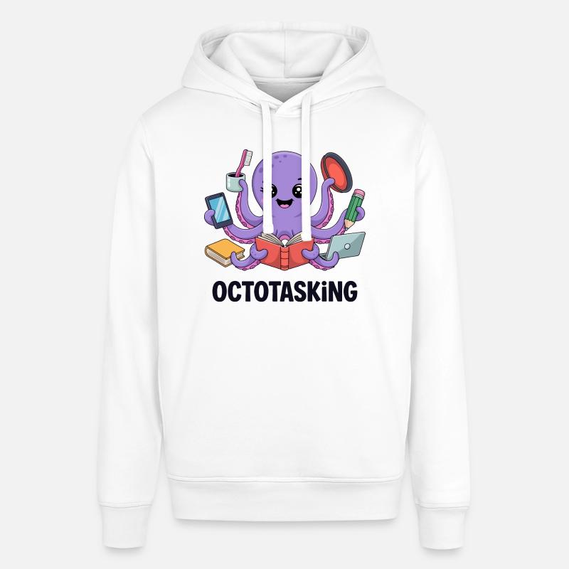 Octotasking octopus en mode multitâche - Sweat à capuche SOUNDER Stanley/Stella Unisexe - blanc