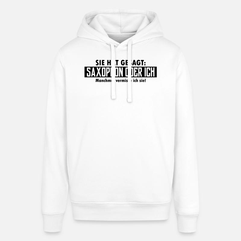 saxophon oder ich - Stanley/Stella Unisex Hoodie SOUNDER - Weiß