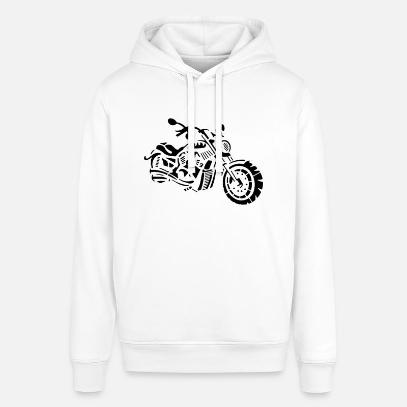 Dessin abstrait de moto chopper - Sweat à capuche SOUNDER Stanley/Stella Unisexe - blanc