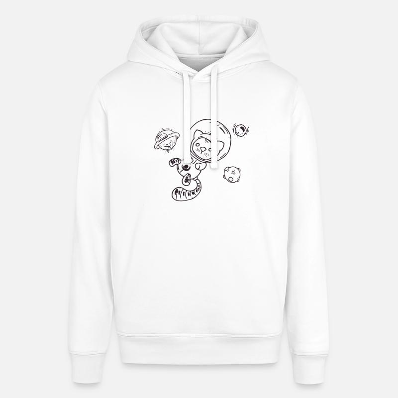 Chat dans l'espace - Sweat à capuche SOUNDER Stanley/Stella Unisexe - blanc