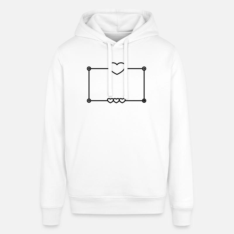Black Heart Frame Rectangular Shape - Stanley/Stella SOUNDER Unisex Hoodie - white