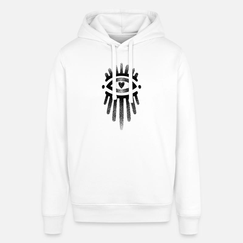 Oeil dotwork vertical - Sweat à capuche SOUNDER Stanley/Stella Unisexe - blanc