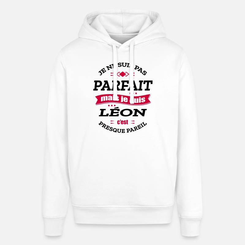 LÉON PARFAIT - PRENOM LÉON - Sweat à capuche SOUNDER Stanley/Stella Unisexe - blanc