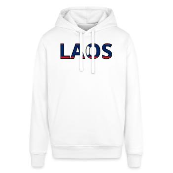 Laos Flag - Stanley/Stella SOUNDER Unisex Hoodie - white - Front - Alina (178cm) & Michal (187cm)