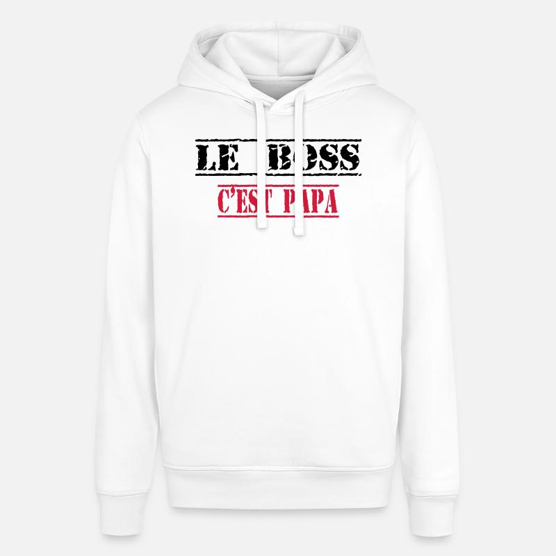 Le boss c'est papa - Sweat à capuche SOUNDER Stanley/Stella Unisexe - blanc