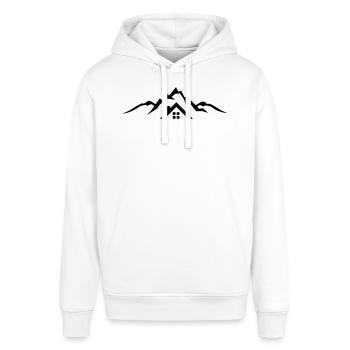 Landschaft - Berge Hütte - Stanley/Stella Unisex Hoodie SOUNDER - Weiß - Vorne - Alina (178cm) & Michal (187cm)