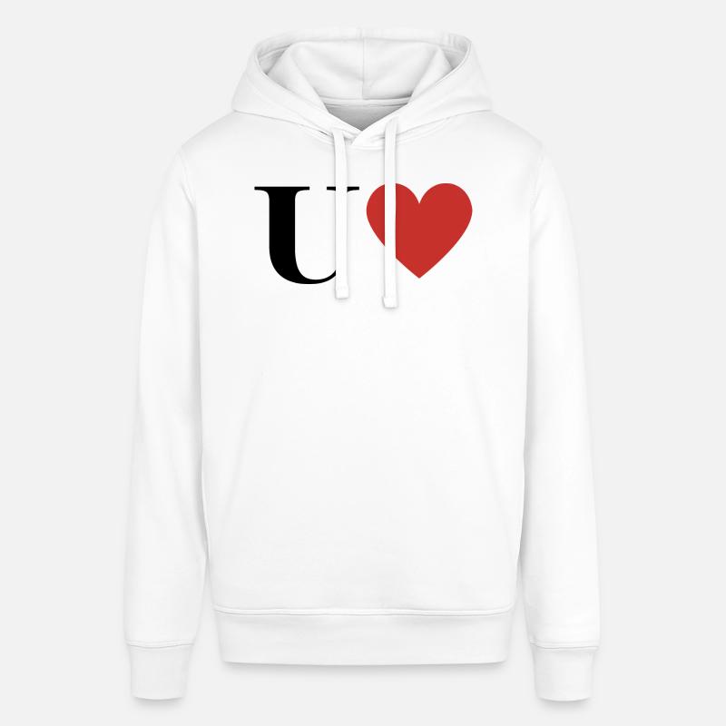 Buchstabe u rotes Herz - Stanley/Stella Unisex Hoodie SOUNDER - Weiß