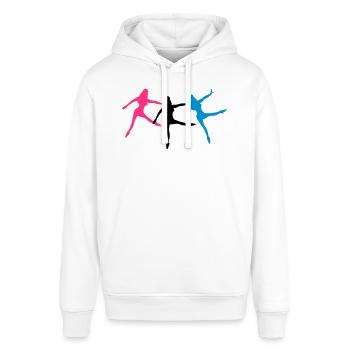 3 dancers ballet silhouette woman - Stanley/Stella SOUNDER Unisex Hoodie - white - Front - Alina (178cm) & Michal (187cm)